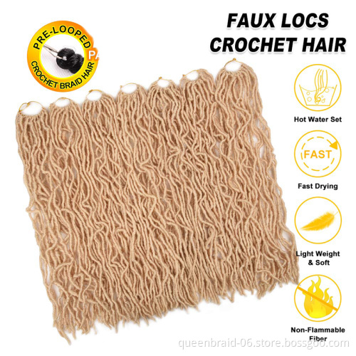 Nu Faux Locs Crochet Hair 18 Inch Natural Locs Crochet Braids 100% Premium Fiber Synthetic Hair African Roots Hair Extensions